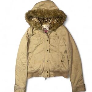 Rare vintage 2000s Hollister faux fur lined jacket